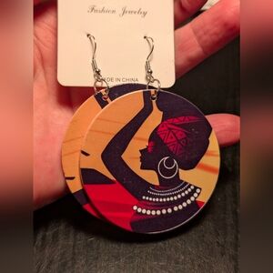 Colorful African Art Earrings